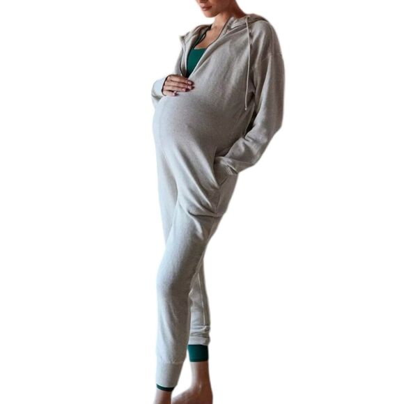NWT FP Movement X Hatch Warm Up Jumpsuit Gray Long Sleeve Maternity Size Small - Picture 2 of 11